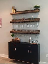 Wood Wine Rack Wall Mounted Shelf Hanging Stemware Glass Holder Organizer Bar Shelf Unique Rustic Bar Shelves Diy Home Bar Home Bar Decor Home Bar Designs