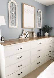 A Large Sideboard Made Of Several Malm Dressers With Black Handles And A Single Ikea Malm Dresser Ikea Malm Hack Dresser Design