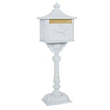 Brightlight mailbox, premium aluminum mailbox and post with solar address light, illuminated house numbers for easy navigation, decorative mailbox with magnetic door latch, house number signs (pewter) 4.6 out of 5 stars 146. Black Heavy Duty Mailbox Classic Decorative Cast Aluminum Mail Box Postal Vertical Pedestal Mailboxes Accessories Tools Home Improvement Rayvoltbike Com