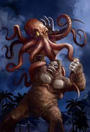 grimbro, giant octopus (godzilla), king kong, godzilla (series), king kong  (series), king kong vs. godzilla, toho, highres, ape, battle, giant, giant  monster, gorilla, kaijuu, monster, octopus, sea monster, tentacles - Image  View - |