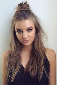 Cute Half Ponytail Hairstyles You Need To Try Messy Hairstyles Diy Hairstyles Hairstyles With Bangs