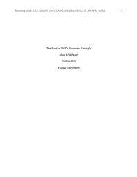 Cover Page For Writing A Paper