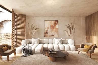 Freshly painted residential living room