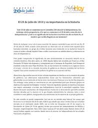 Jun 06, 2021 · en conmemoración a la publicación de su primer número, el 7 de junio de cada año se festeja, en argentina, el día del periodista. El 20 De Julio De 1810 Y Su Importancia En La Historia