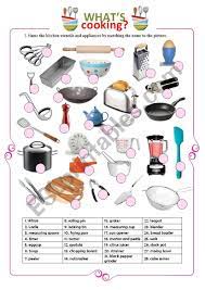 Kitchen appliances images with names. Kitchen And Cooking Utensils Esl Worksheet By Maiagarri