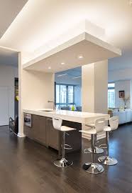 Soft Strip Emphasizes The Interesting Geometric Shapes Created By The Cove Ceilings Inside Th Kitchen Ceiling Design Ceiling Light Design Ceiling Design Modern