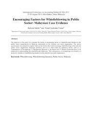 The ranxbay and bp whistleblowing cases are perfect examples of when this can occur. Pdf Encouraging Factors For Whistleblowing In Public Sector Malaysian Case Evidence