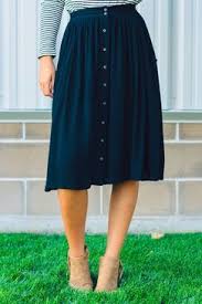 Black A Line Midi Skirt Button Front A Line Skirt Black A Line Fit And Flare Skirt Midi Skirt Button Front Fashion Modest Outfits Skirt Outfits