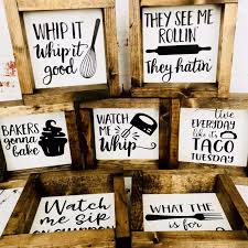 These music themed kitchen signs are so fun and whimsical and will definitely spruce up your farmhouse kitchen. Funny Kitchen Decor Signs 6x6 Jane