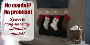 From beautiful traditional stockings to hang from your fireplace or sideboard, to fun present sacks that make christmas morning even more magical for children, fill your home with a touch of christmas fun this year. Remodelaholic Hanging Stockings Without A Mantel Or Fireplace