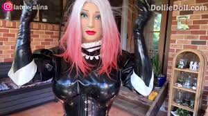 Living Latex Maid Doll in Tight Corset