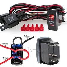 › see more product details. 12v On Off 5 Pins Red Interior Light Rocker Switch Kit With Relay Wiring Harness Ebay