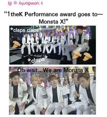 Just Like Bts Xd What Is It With Kpop Idols Not Realizing They Won Something Xd Because They Don T Get Nominated For An Award And Monsta X Shownu