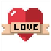 Coloriage Et Illustration D Un Coeur Love En Pixel Art Un Peu D Amour Avec Ce Pixel Art En Forme De Cœur Avec Un Rub Pixel Art Pixel Art Coeur Coloriage Pixel