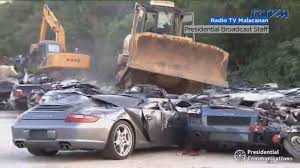 Destroyed car illustrations & vectors. 68 Luxury Cars Motorcycles Valued At 5 2 Million Destroyed In Smuggling Crackdown Abc7 San Francisco