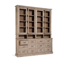 Geschirrschrank Braun Naturholz Vitrine Mit Schubladen Mobel Landhausstil Landhausstil Geschirrschrank