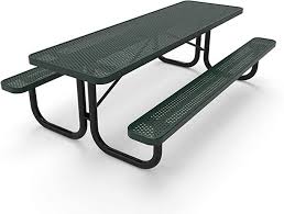 Amazon Com Coated Outdoor Furniture T8 P Grn Rectangular Portable Picnic Table 8 Ft Green Kitchen Dining