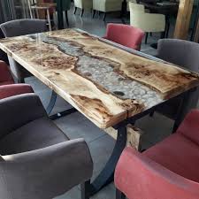 Black Poplar Dining Table With Sand And Pebbles In Epoxy Resin And Led Rgb Lights Integrated Inside For Your Own And Our Small Dining Table Table Resin Table