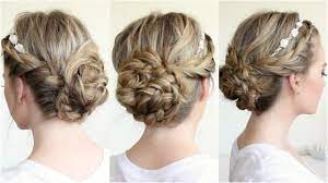 Braided Updo And Flower Crown Bun Hairstyles Braided Headband Hairstyle Bun Hairstyles For Long Hair