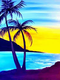 Paint a sunset in watercolor step by step. Sunset Easy Painting Beach Novocom Top