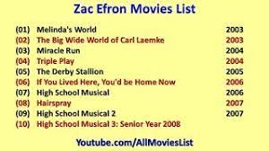 Take a trip down memory lane and see what efron's been up to lately, with this list of 20 zac efron movies! Zac Efron Movies List Youtube
