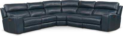 Richardson leather power reclining sofa w/left chaise $ 3,199. Newport 5 Piece Dual Power Reclining Sectional With 2 Reclining Seats American Signature Furniture