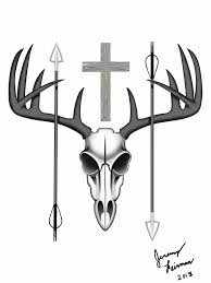 Cross tattoos are one of the most popular tattoo designs for guys. Jeremy Fairman Deer Skull Tattoo Design 2018