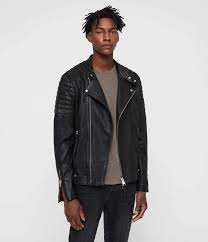 Allsaints Jasper Leather Biker Jacket Mens Leather Jacket Biker Biker Jacket Leather Jacket