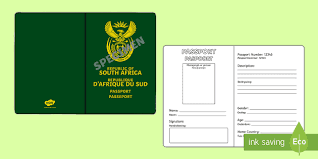 Elefantul african este cel mai mare animal de pe pământ, cu două subspecii. South African Passport Writing Template English Afrikaans