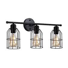 Check spelling or type a new query. Create For Life 3 Light Industrial Bathroom Vanity Light Black Metal Cage Wall Sconce Bathroom Lighting Vintage Edison Farmhouse Goals
