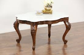 Victorian Style Vintage Marble Top Coffee Table Carved Walnut Victorian Coffee Tables Marble Top Coffee Table Marble Top