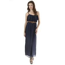 Iz Byer Juniors California Lace Flounce Maxi Dress With Belt