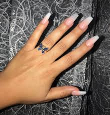 Take the fingers with the purple nail beds and soak them in the lemon juice for at least fifteen minutes. Baddie Light Blue Butterfly Acrylic Nails Nail And Manicure Trends