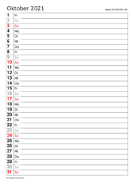 Check spelling or type a new query. Monatskalender Oktober 2021 Monats Terminkalender Kostenlos Ausdrucken Pdf
