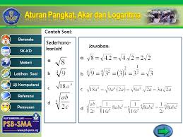 Bilangan pokok logaritma dengan a > 0, a = 1 b : Aturan Pangkat Akar Dan Logaritma Ppt Download