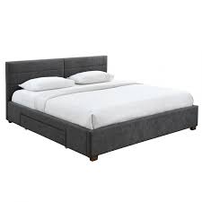 Emilio 78 King Platform Bed With Drawers In Charcoal