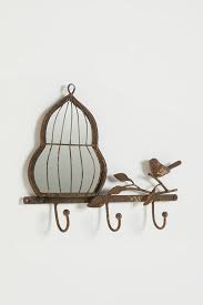 Iron art birdcage design hook creative wall coat hat holder hook grocery. Mirrored Birdcage Triple Wall Hook Bird Cage Wall Hooks Bird Decor