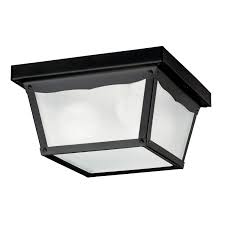 Shop Kichler Lighting 2 Light Outdoor Flush Mount Light Black Overstock 30997981