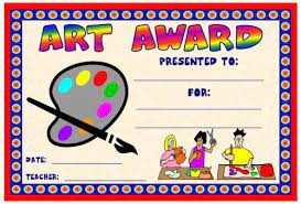 Art And Music Award Certificates Award Certificates Kids Awards Certificates Art Certificate
