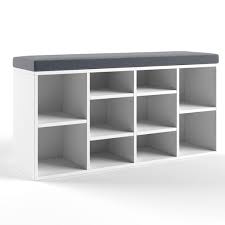 Schuhschrank 10 Schuhe Schuhbank Schrank Schuhregal Bank Regal Sitzbank Weiss Auflage Schuhschrank Sitzbank Weiss Schrank Bank