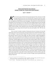 Maybe you would like to learn more about one of these? Pdf Krisis Moneter Indonesia Sebab Dampak Peran Imf Dan Saran