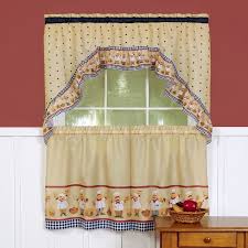 cucina 3 piece swag tier kitchen window