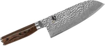 The result is a versatile knife that can stand in for a standard chef's knife in most applications. Shun Tdm0743 Premier Sumo Santoku Knife 7 Hammered Blade Pakkawood Handle Knifecenter Discontinued