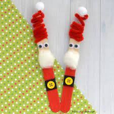 Craft Stick Santa Ornament Preschool Christmas Christmas Crafts For Kids Craft Stick Crafts