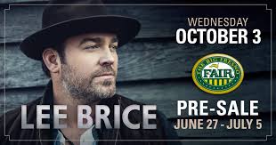 Country music singer and songwriter, Lee Brice is the latest artist to join  the 2018 Big Fresno Fair's Table Mountain Casino Concert Series line-up  presented by Coors Light & Toyota USA. Lee