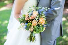 Mixed colored wedding boquets will definitely add a touch of elegance for your themed weddings. Peach Blue Green Bridal Bouquet