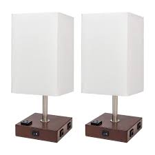 Regency hill modern table lamps set of 2 open profile bronze fabric drum shade for living room bedroom bedside nightstand office. Usb Bedside Table Lamp Living Room Inno Casa Square Fabric Shade Desk Lamp Modern Nightstand Lamp With Dual Usb Charging Ports 1 Ac Outlet Perfect For Bedroom Study Room Table Lamps Tools