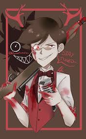 Alastor opens his eyes sipping his dark coffee inside of hazbin hotel holding his mic charlie walks up to alastor hey al we have a new client her name is (y/n) that was music to his ears as he turns around in his seat seeing you standing there smirking at him. Human Alastor Feel Like I Added A Bit Too Much Blood Hazbinhotel