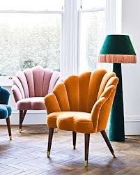flora scalloped mustard yellow velvet armchair velvet armchair modern home furniture antique dining chairs