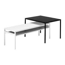 The tables have a glass tabletop. Products Ikea Side Table Coffee Table Nyboda Side Table
